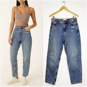 Zara Tapered Straight High Rise Relaxed Jeans Size 6